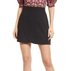Vero Moda Dani Tulip High Waisted Mini Skirt Lined Elastic Waist Black Women 2